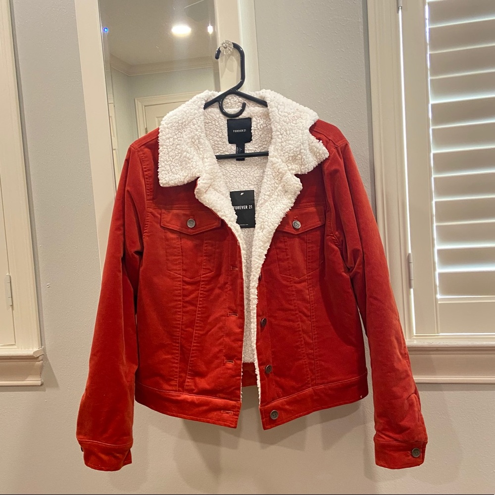 Forever 21 Faux Shearling Trim Jacket